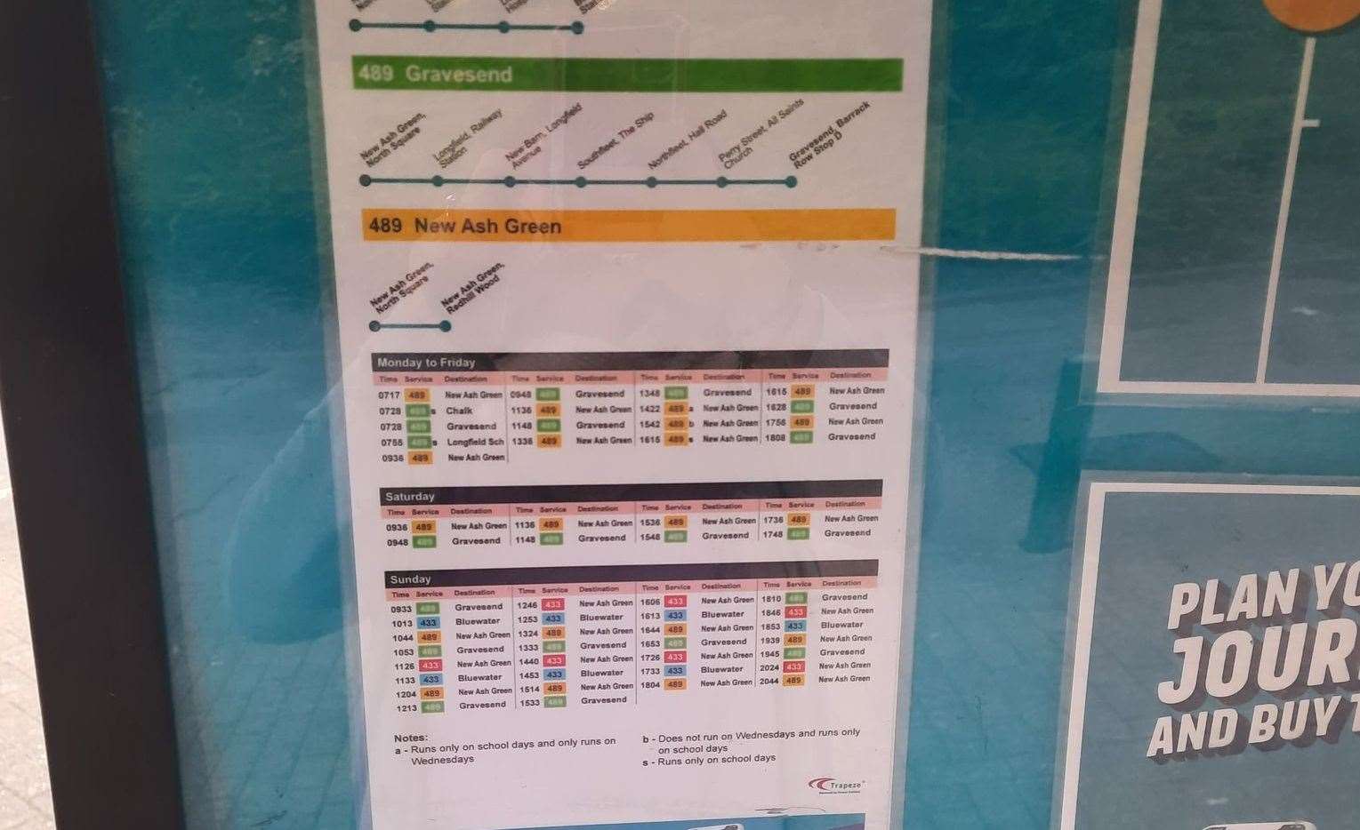 Residents will now have the get the 489 bus to Gravesend, and then another bus back to the Dartford area