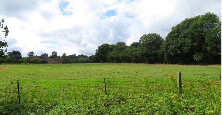 The proposed building plot near the abbey