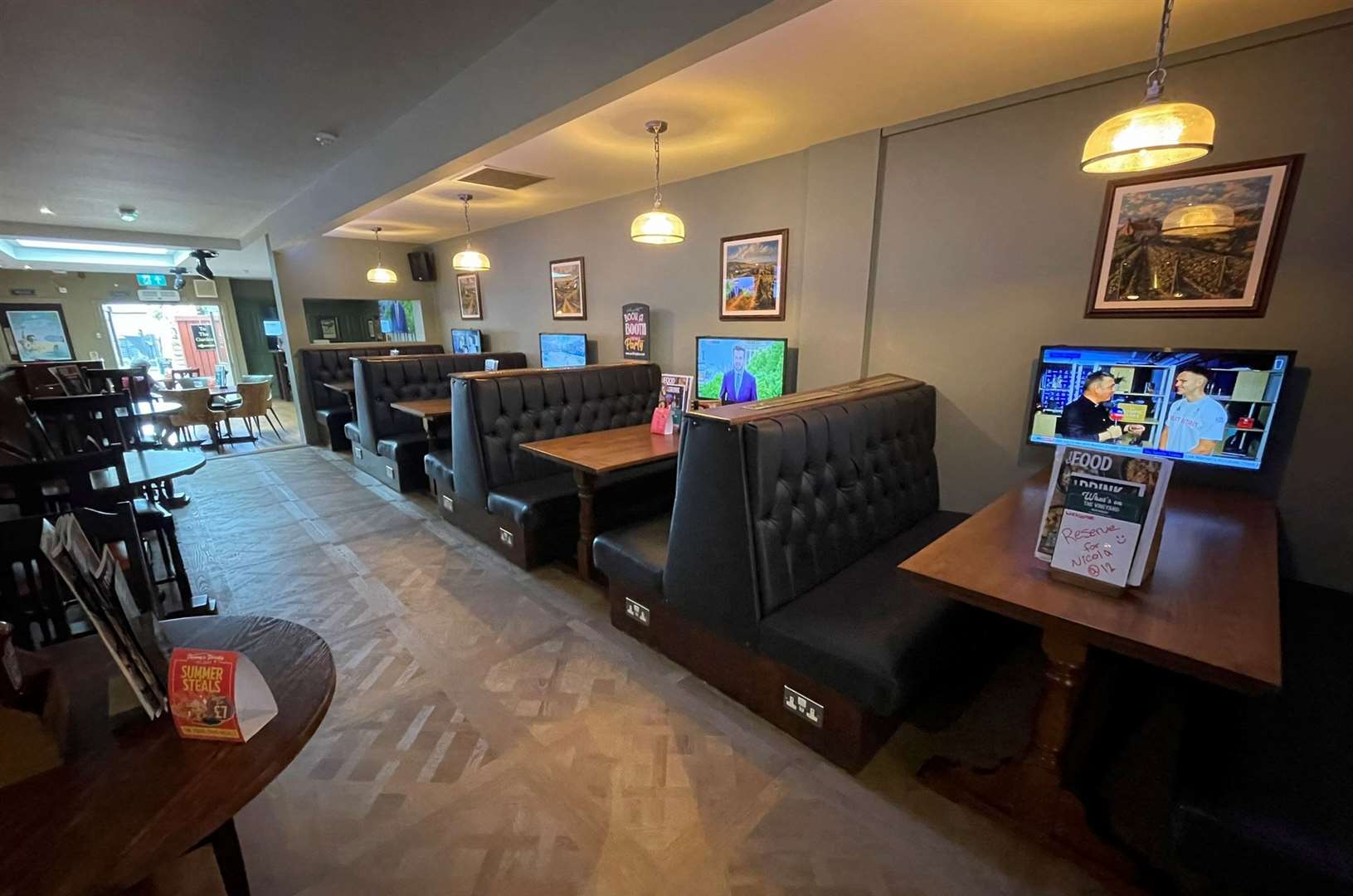 TV's have been installed in the booths in The Vineyard, in Sittingbourne. Picture: Joe Crossley