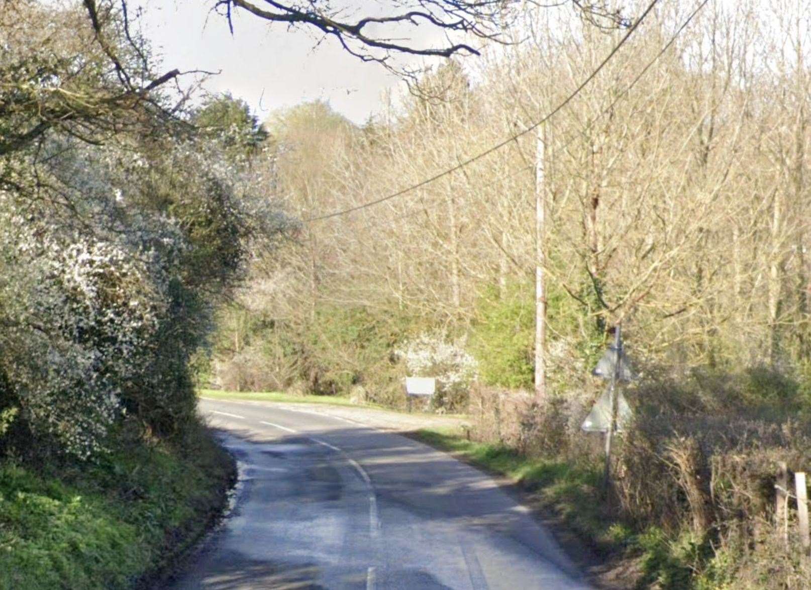 It is believed that the lorry overturned while travelling on the B2067 between Ruckinge and Bilsington on Saturday morning. Photo: Google Maps