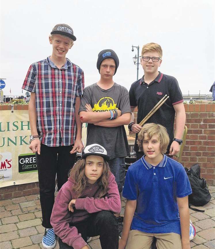 Members of Independance, back row, from left: Robert Fraser, Lewis Harding, Charlie Rashbrook; front: Will Bain-Smith and Rhys Davies