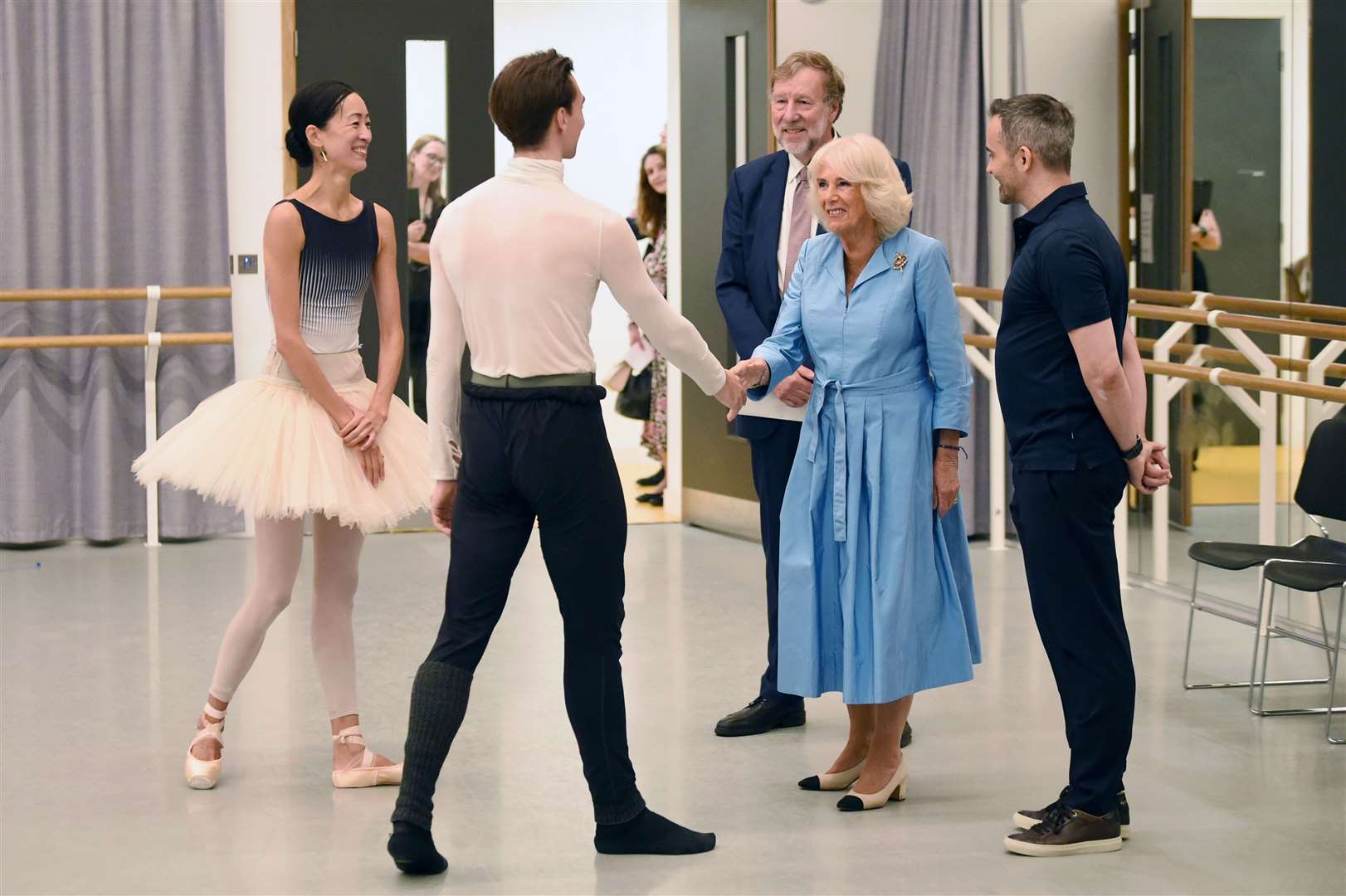 Camilla spoke to ballet dancers about their craft throughout the visit (Eamonn McCormack)