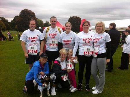 The Mitchell family, who took part in a charity run at Mote Park, Maidstone, on Sunday to raise money for SADS UK, which has supported them this year