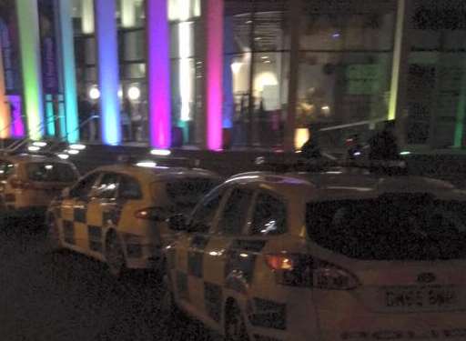Police outside the Marlowe Theatre. Pic: Harriet Finch.