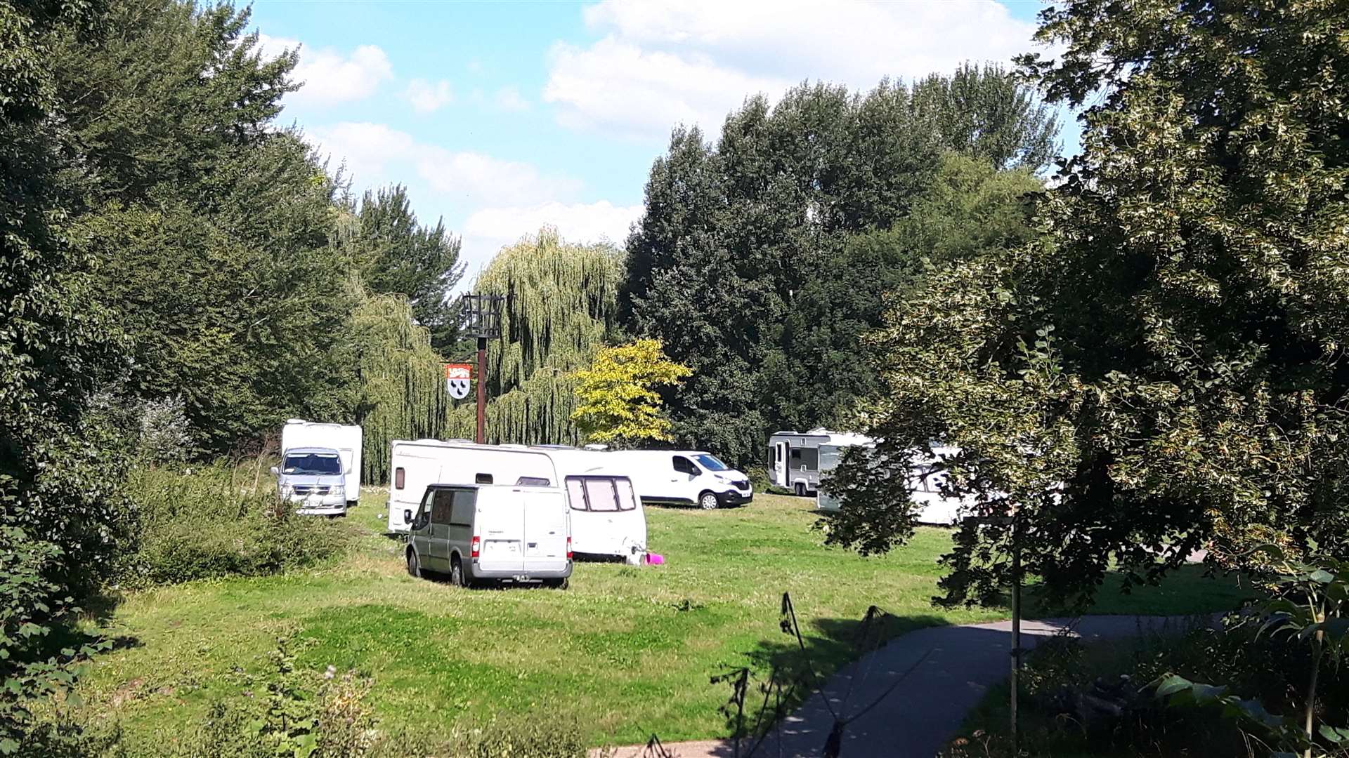 Travellers previously pitched up on Tannery Field, Canterbury