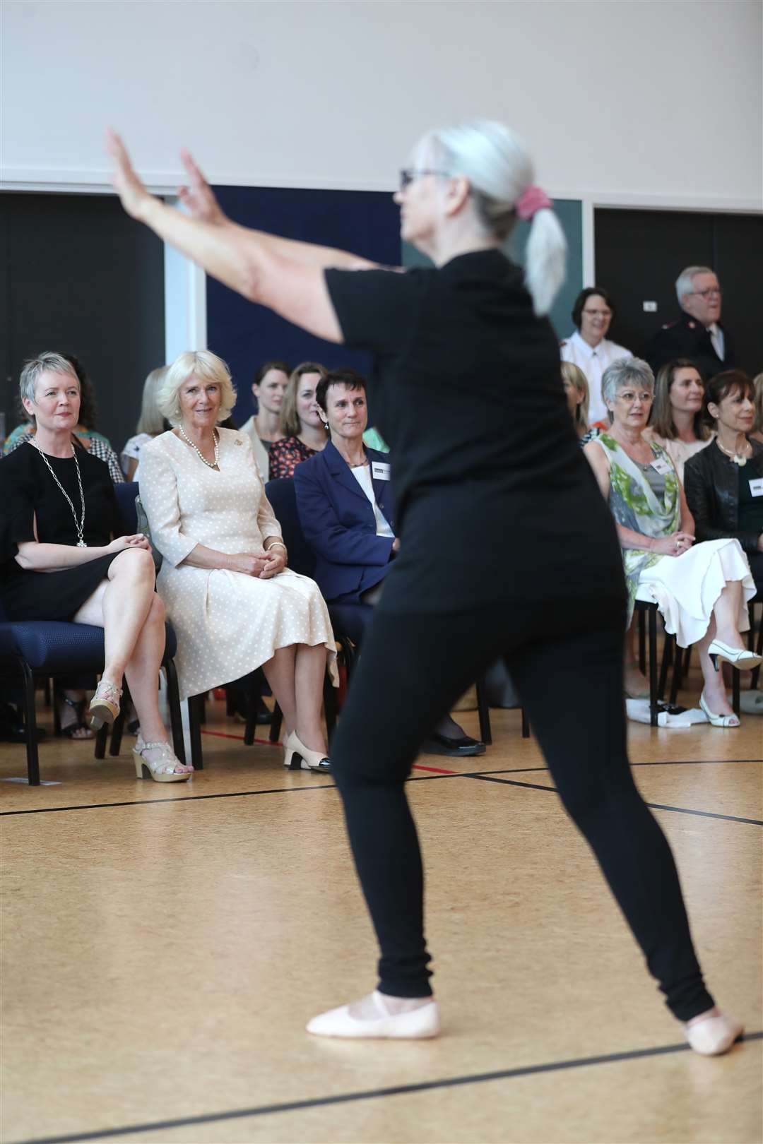 The Duchess of Cornwall watching the “Silver Swans” dancers in 2019 (Chris Jackson/PA)