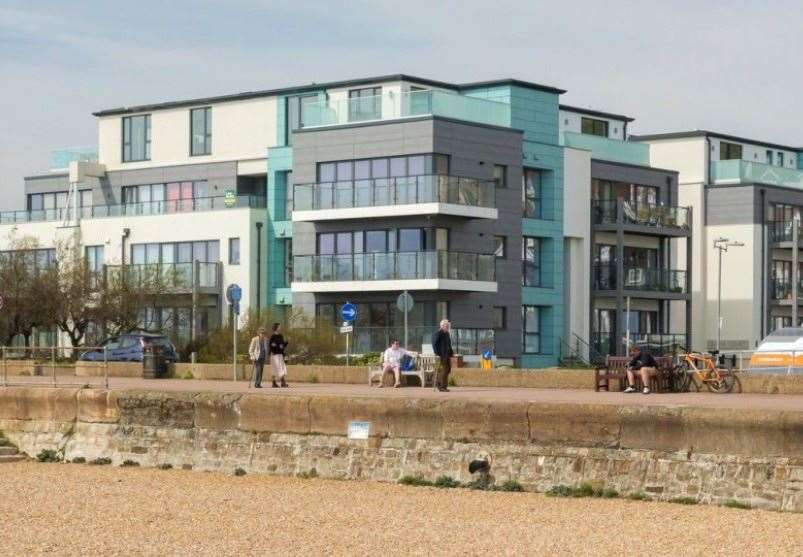 The penthouse apartment overlooking the beach in Seabrook, near Hythe, recently sold for almost £2m