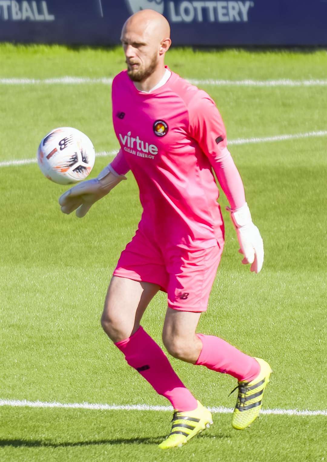 Ebbsfleet United goalkeeper Mark Cousins controls the ball in their FA Cup win over Dover. Picture: Ed Miller/EUFC