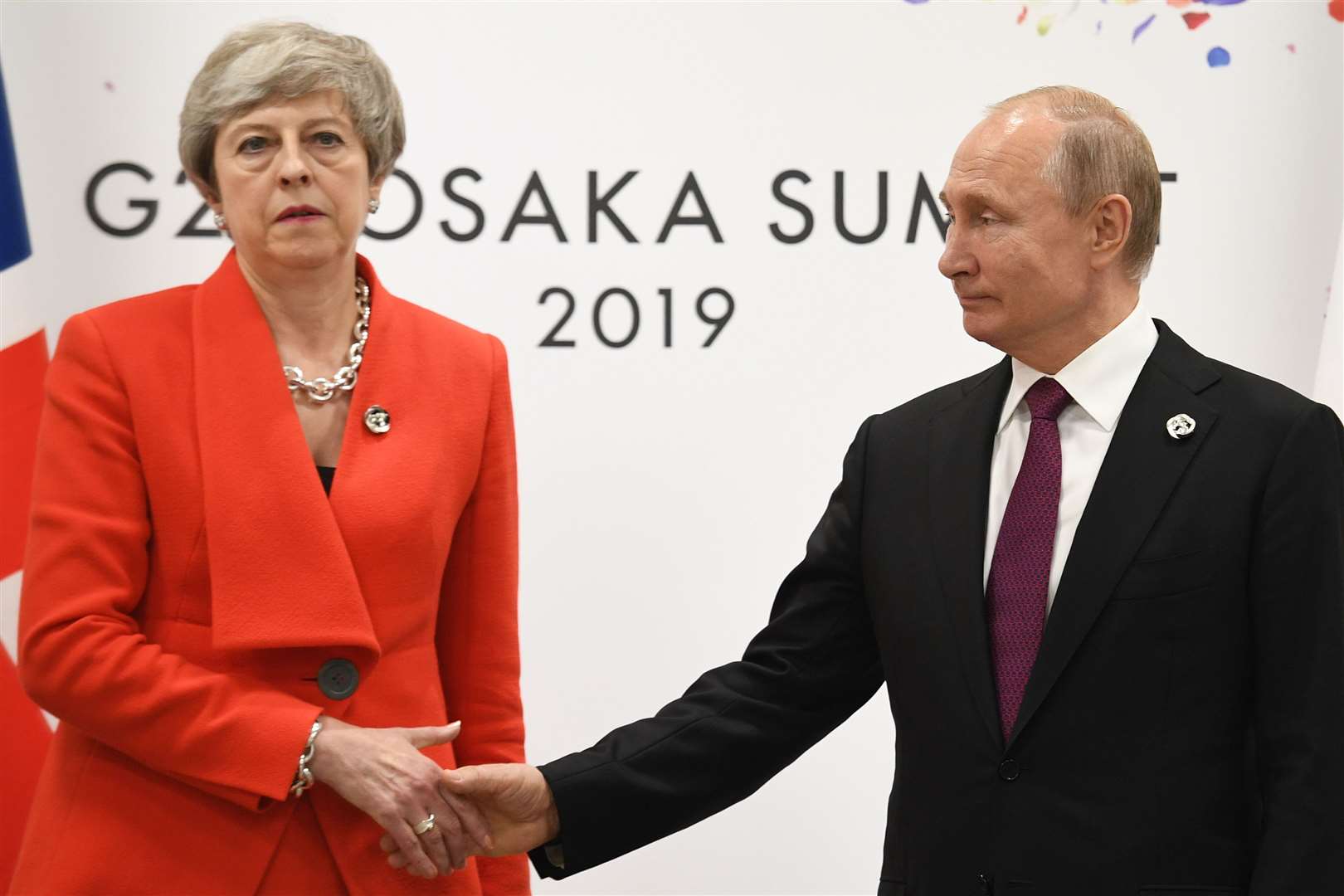 Former prime minister Theresa May meets Russian President Vladimir Putin (Stefan Rousseau/PA)