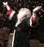 Father Christmas in traditional green robes