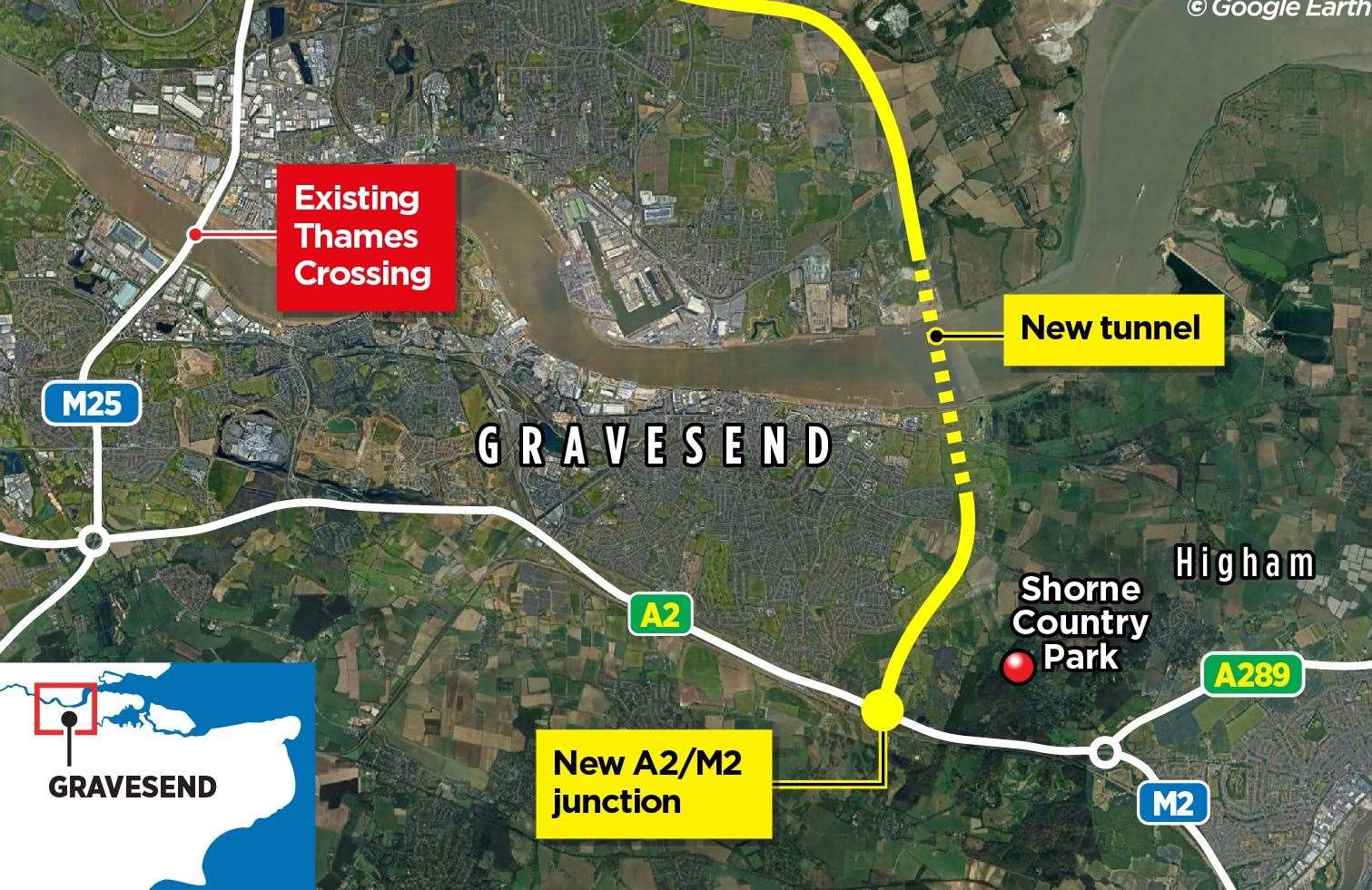 Lower Thames Crossing map