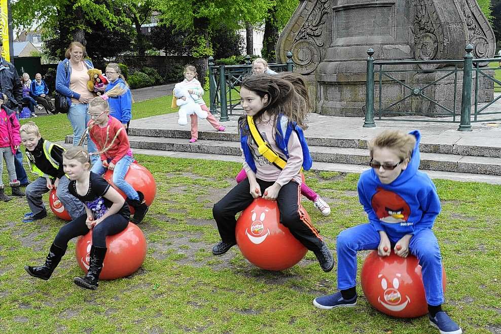 Space hopper racing at Buster's Big Bash 2013