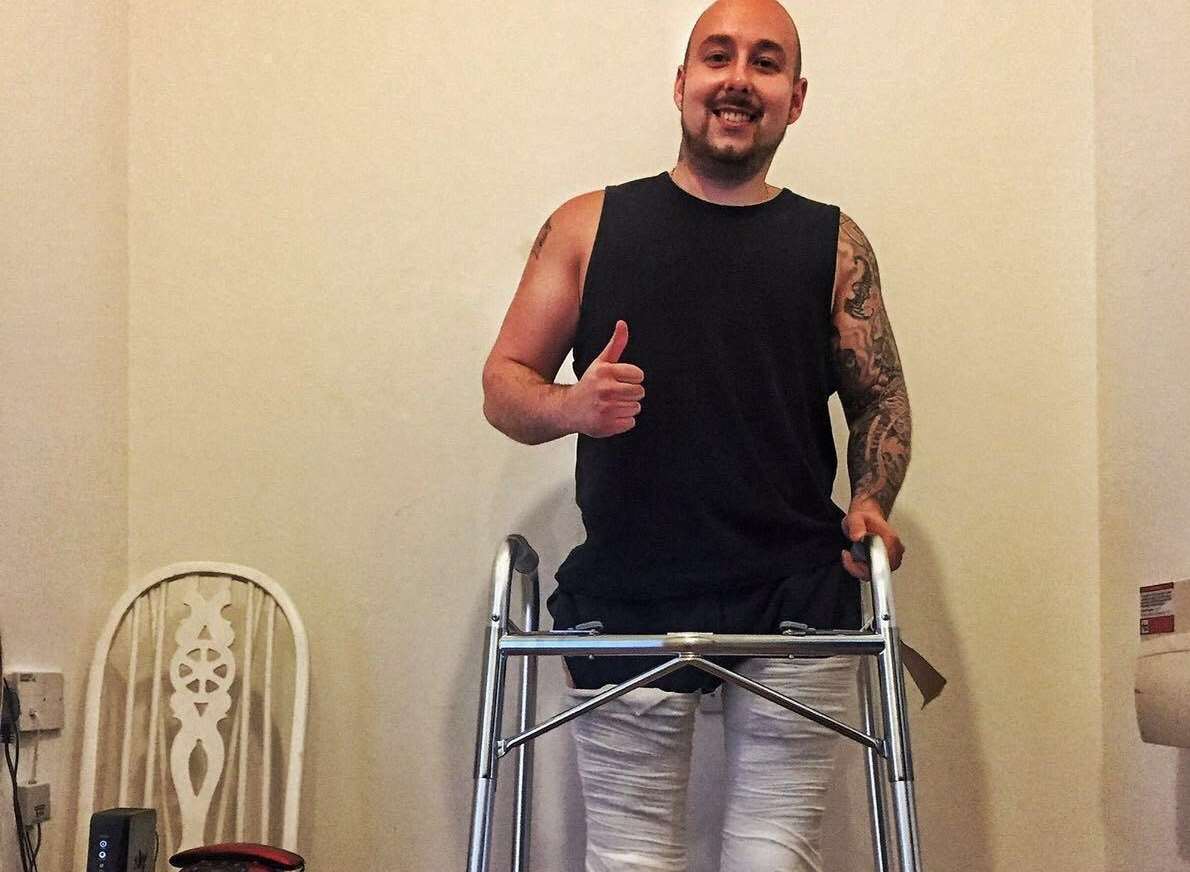 Dan Woodall from Rainham is determined to walk again