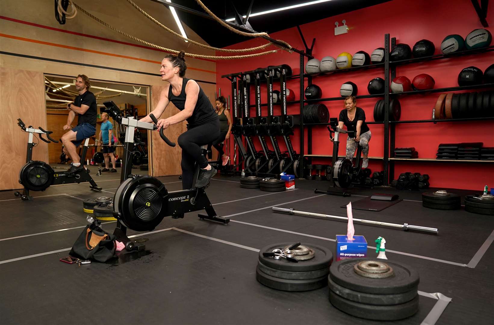 Gym bunnies waste no time – returning to Blitz CrossFit in Twickenham within hours of gyms, pools and leisure centres being allowed to reopen (John Walton/PA)