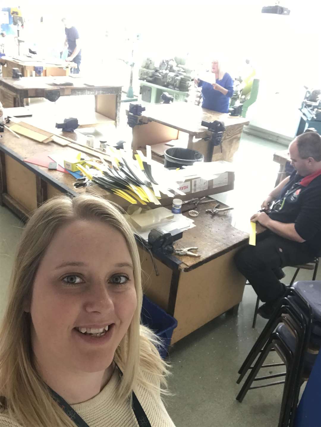 Kathryn Pamphlett and colleagues get busy making visors for Medway Maritime Hospital