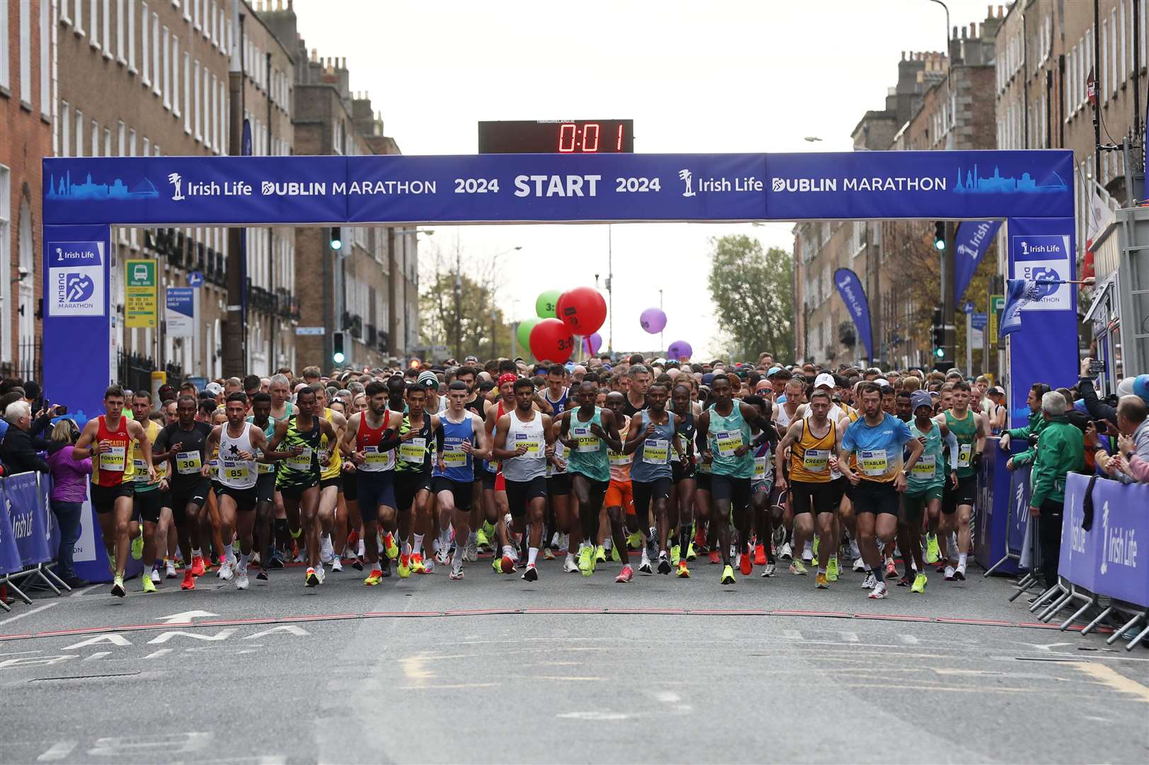 Runners at the start of the Irish Life Dublin Marathon (Damien Storan/PA)