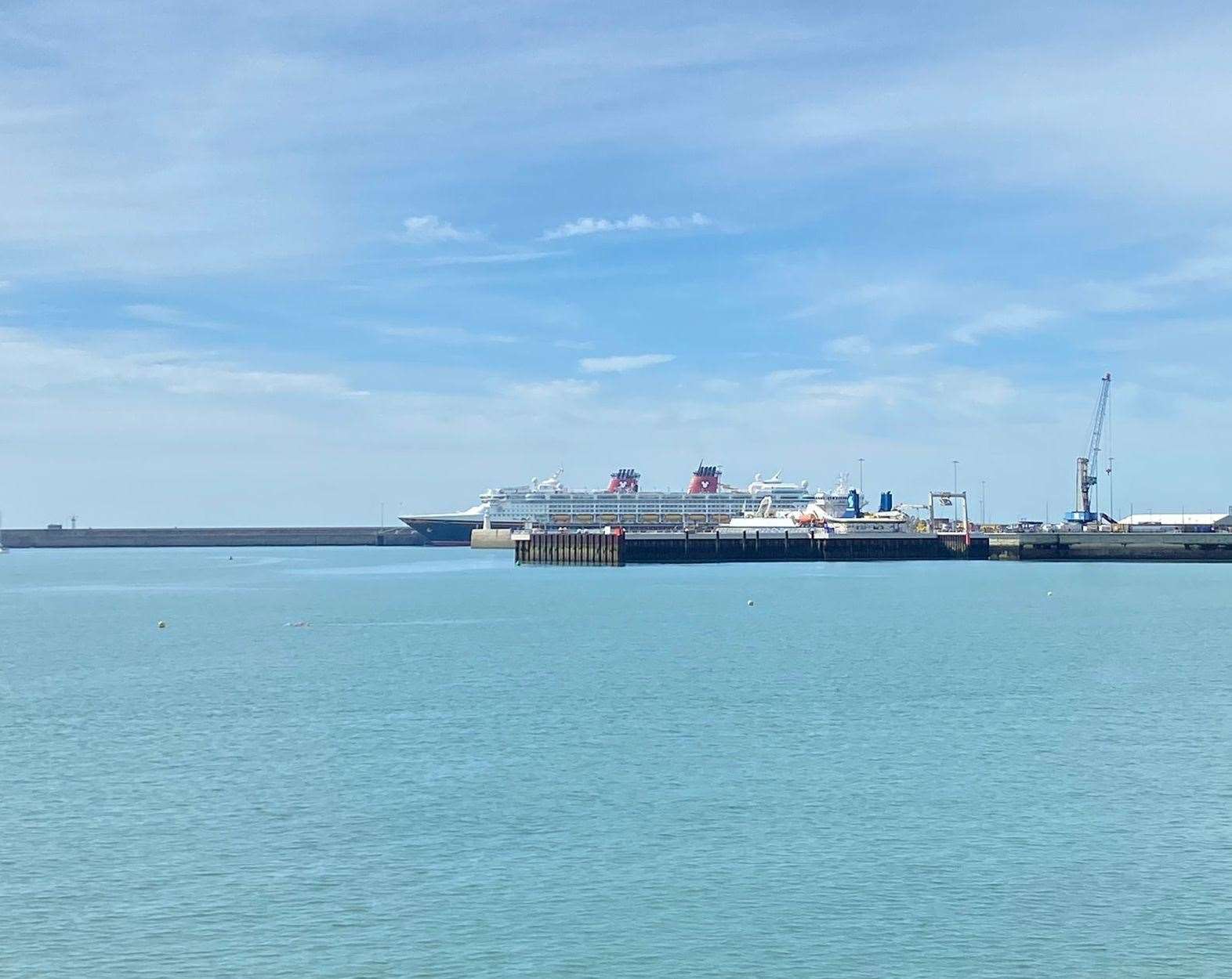 The cruise liner pictured in Dover last month