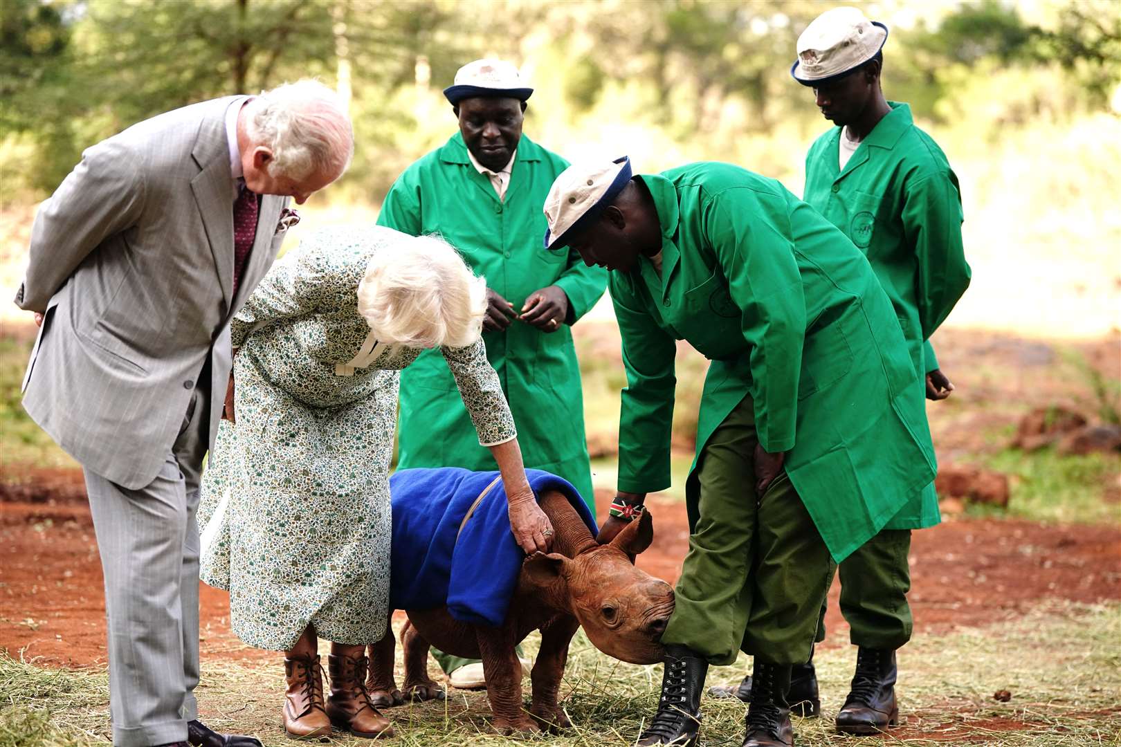 The King and Queen paid a visit to Sheldrick Wildlife Trust Elephant Orphanage in Nairobi National Park on November 1 2023 (Victoria Jones/PA)