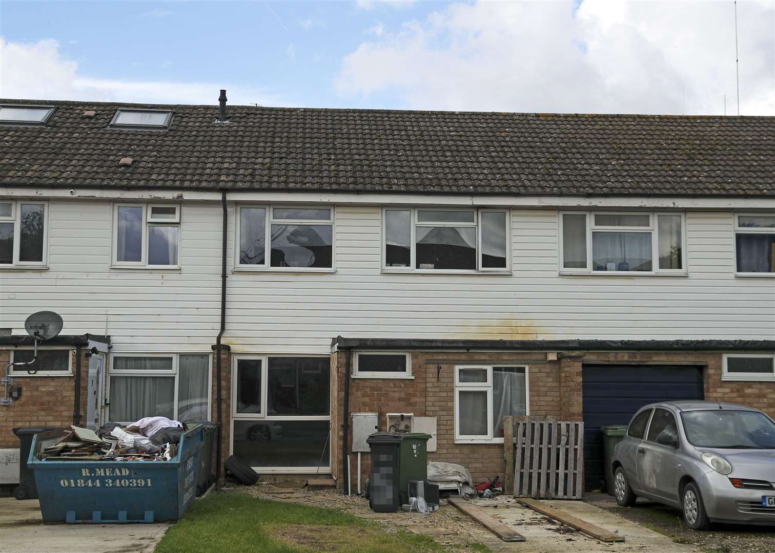 The Powell family home in Chinnor, Oxfordshire, which was damaged by fire in June (Steve Parsons/PA)