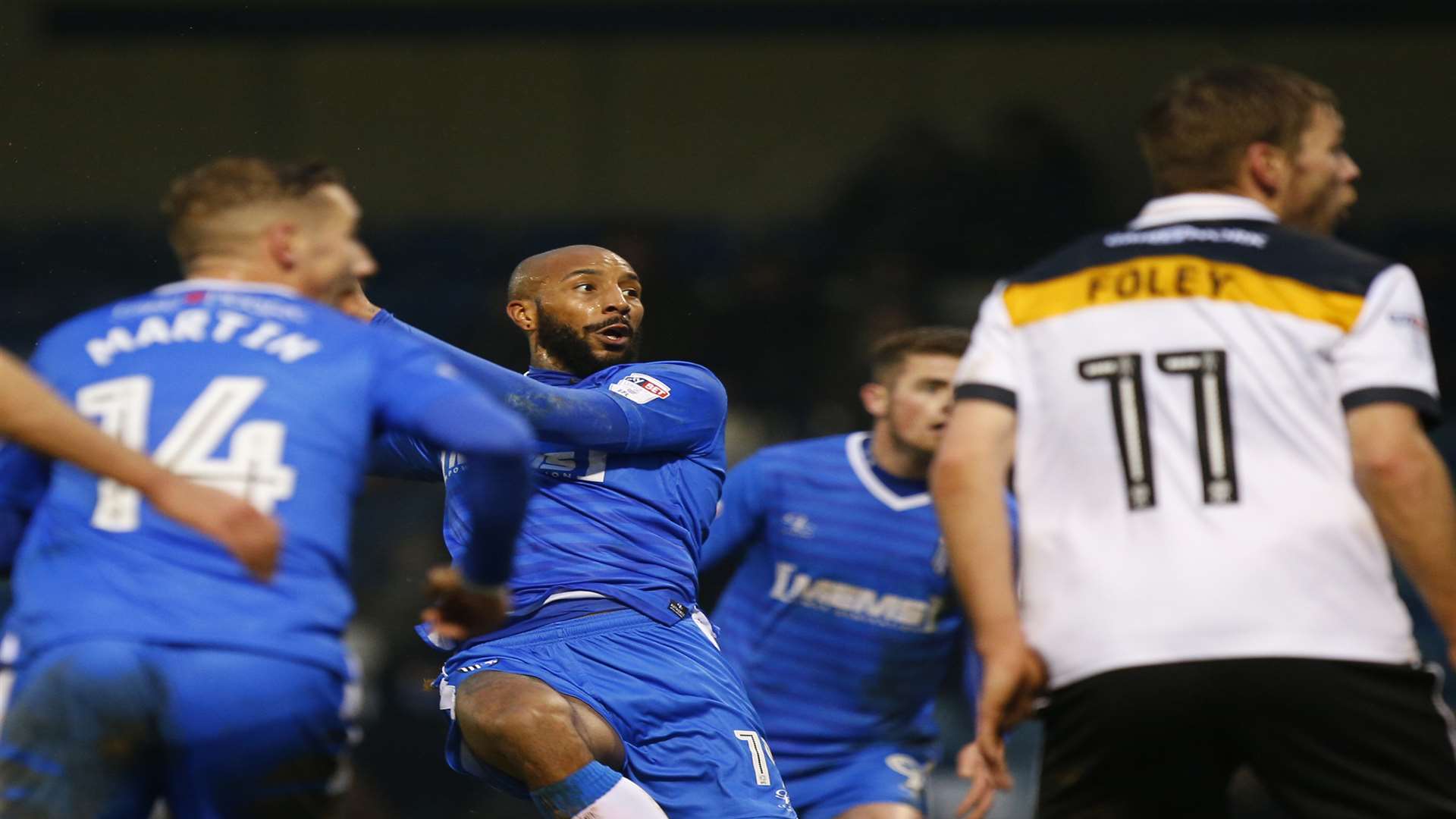 Josh Parker looks on as his header goes into the net Picture: Andy Jones