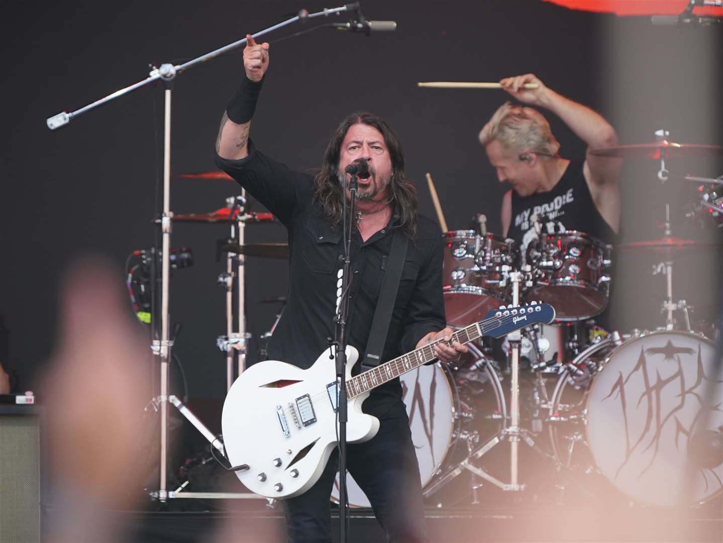 Dave Grohl and Foo Fighters perform at Glastonbury 2023 (Yui Mok/PA)