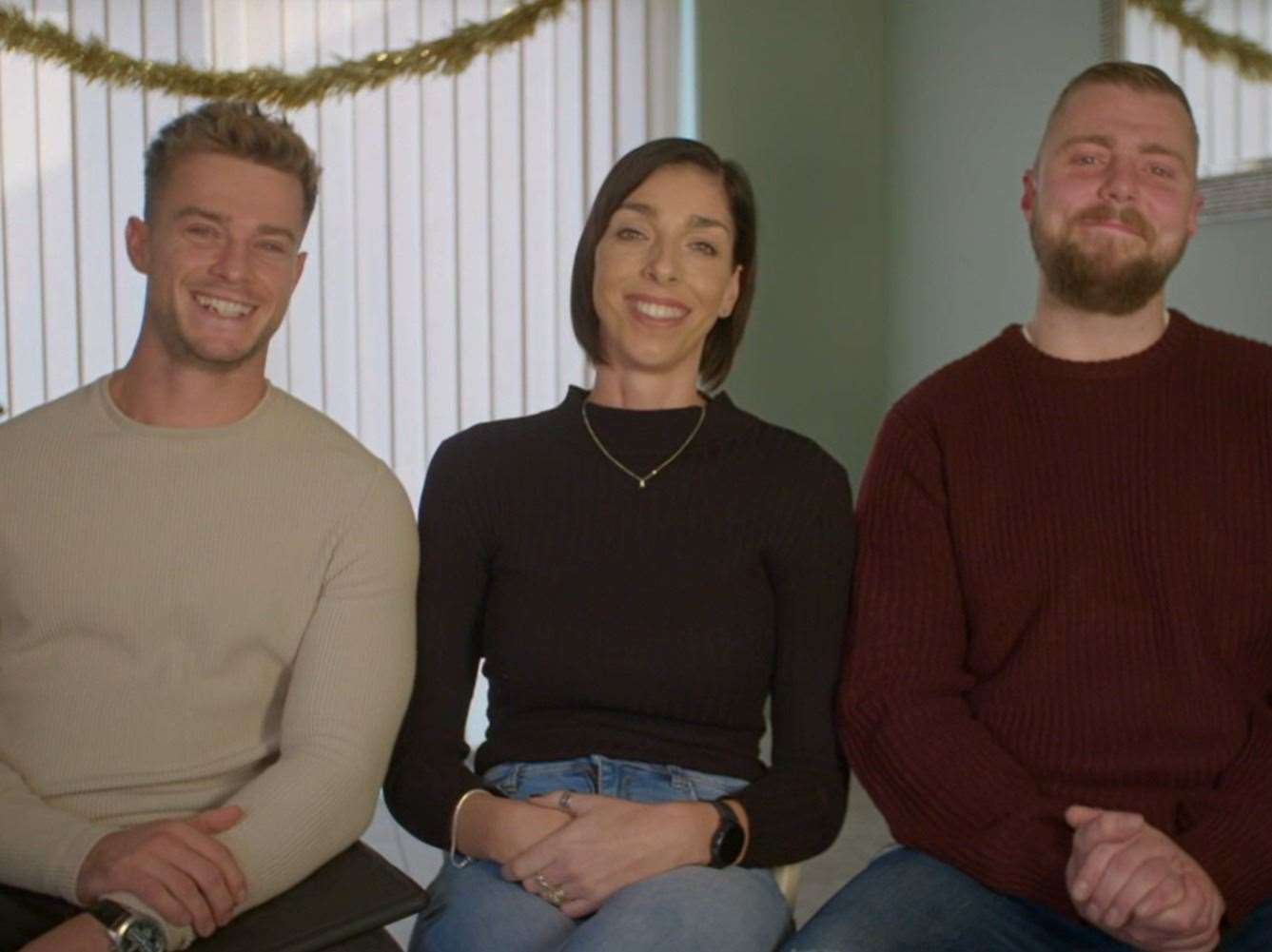 Brother and sister James (left) and Leah, with their cousin Jack, who are all from Herne Bay. Picture: BBC/Mary Berry's Festive Feasts