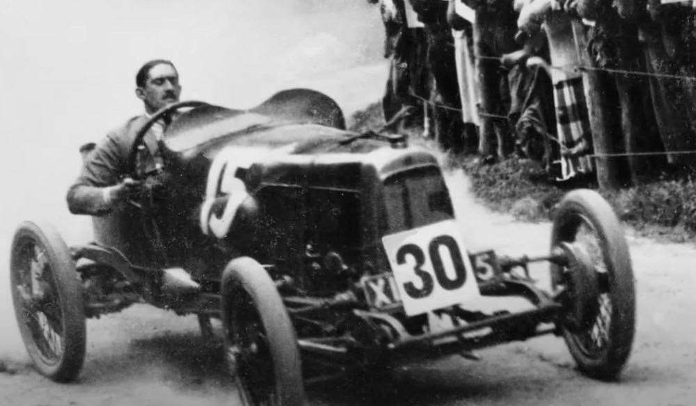 Count Louis Zborowski racing in a hill climb