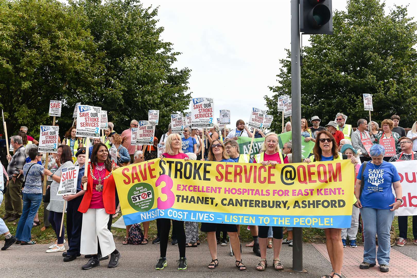 Protest against reducing health and hospital services at the QEQM hosted by Sonik