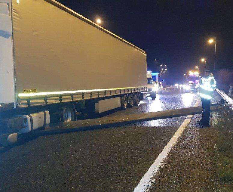 The London bound exit slip road for the M20 has been closed. Picture: Highways England (5535971)