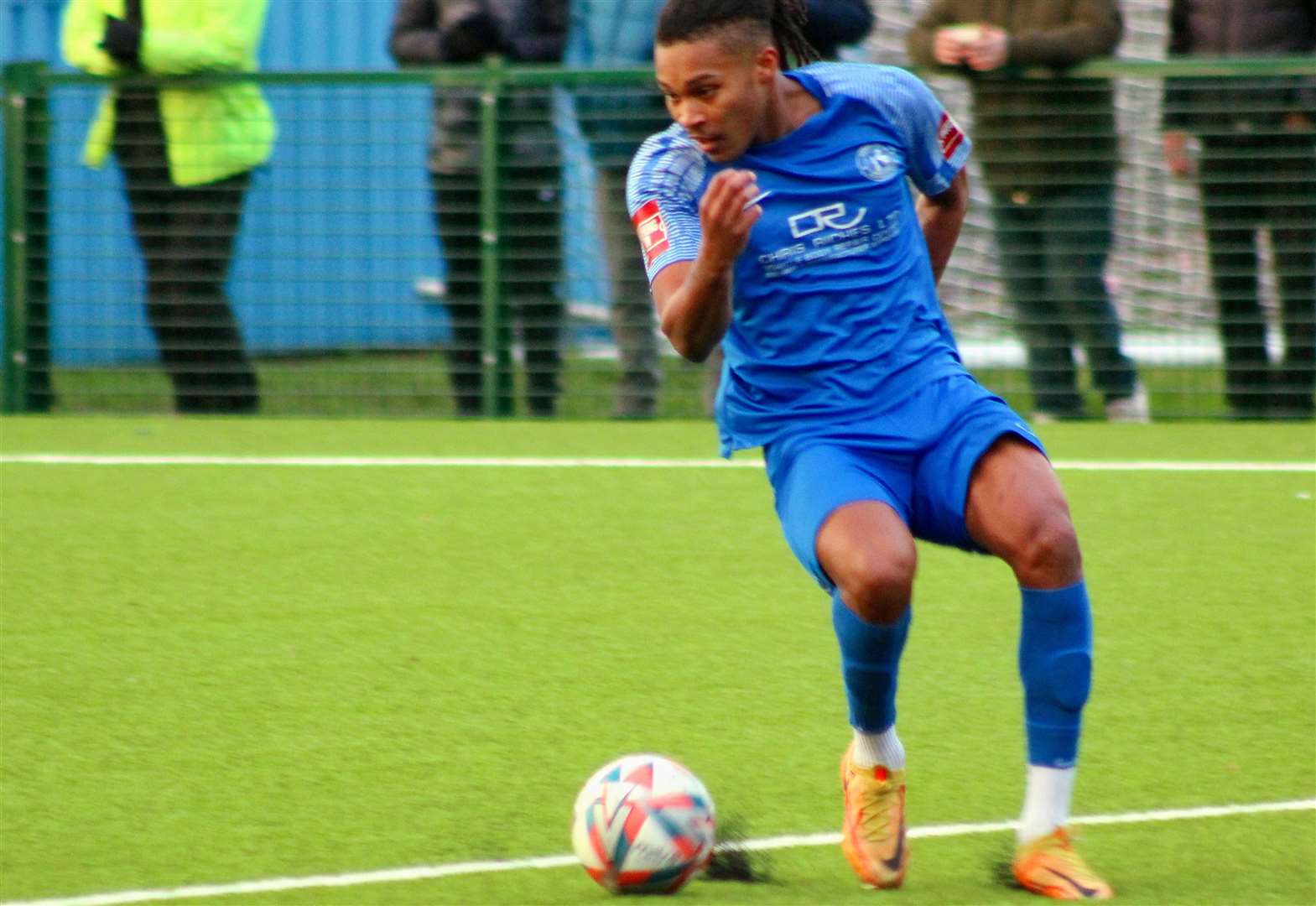 Mason Saunders-Henry will be suspended this Saturday when Herne Bay host Horsham after last weekend's sending off at Canvey Island. Picture: Keith Davy