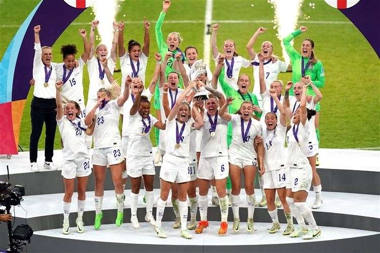 England lifted the trophy on Sunday night at Wembley. Picture: PA Images/ Adam Davy.