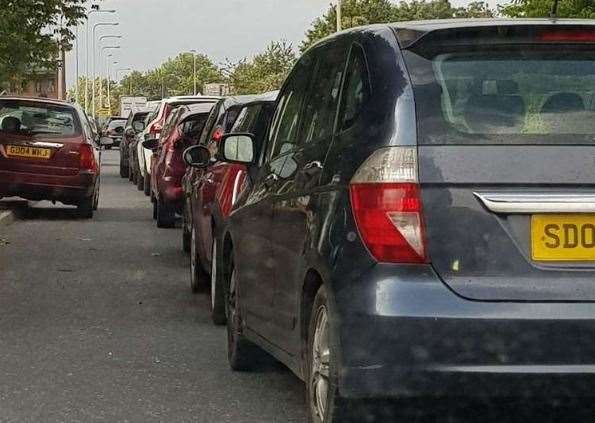 Traffic at a standstill on the Medway City Estate