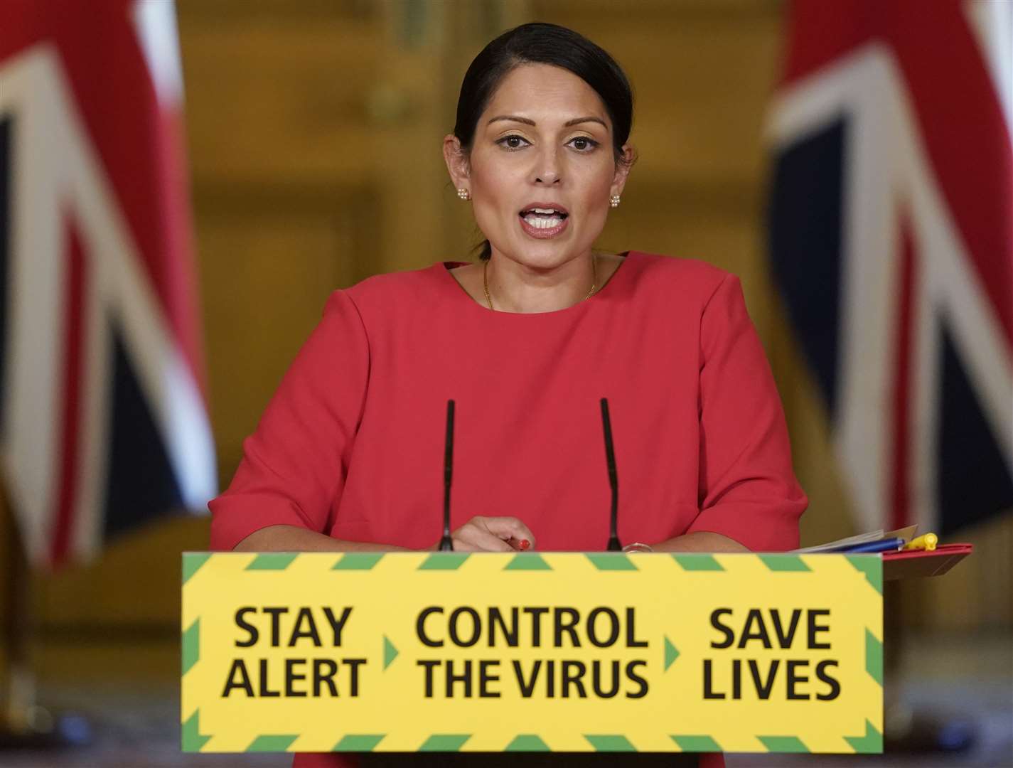 Home Secretary Priti Patel has defended the quarantine, arguing it will help the UK control the virus (Andrew Parsons/10 Downing Street/Crown Copyright/PA)