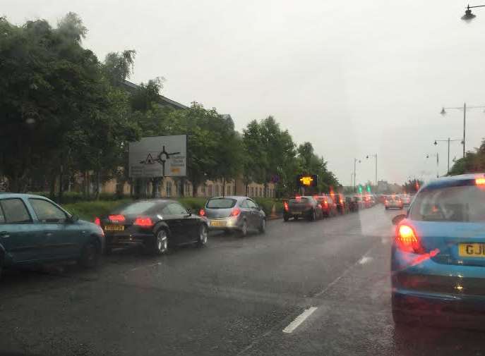 Traffic near the universities at Medway campus