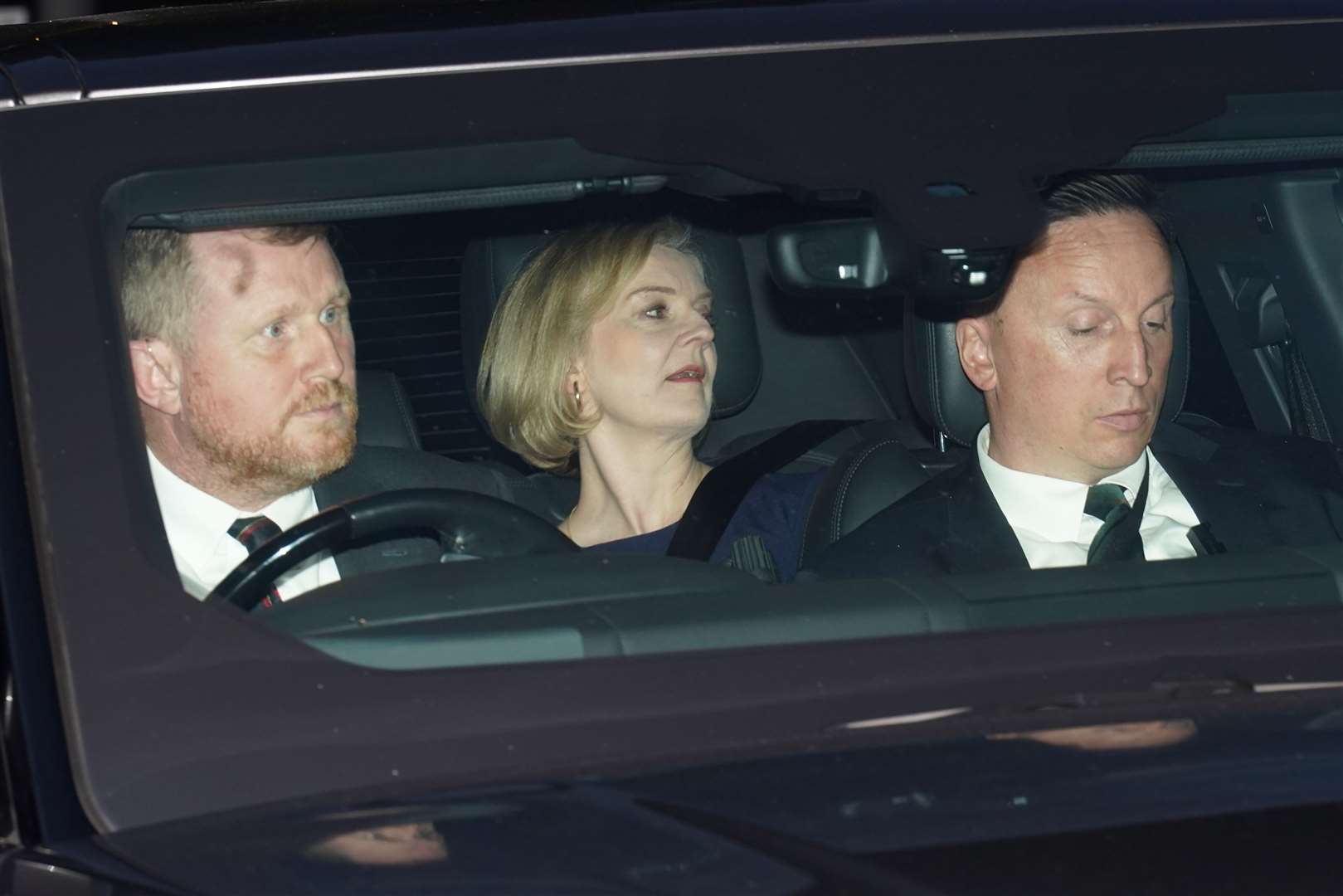 Prime Minister Liz Truss leaves Downing Street in London for the House of Commons to meet the ERG group on Tuesday (Stefan Rousseau/PA)