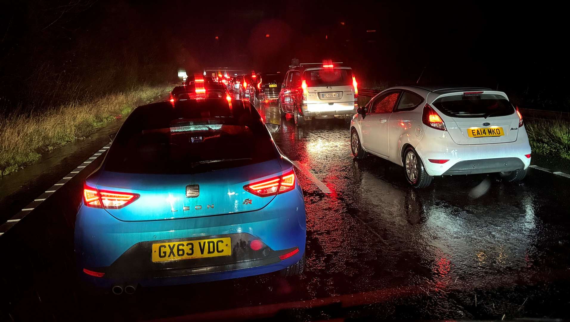 The traffic standstill between Folkestone and Capel-le-Ferne