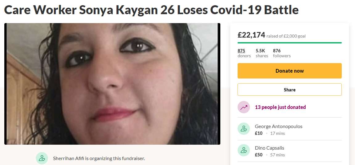 Sonya Kaygan’s three-year-old is now being raised by her grandmother (Screengrab/GoFundMe)