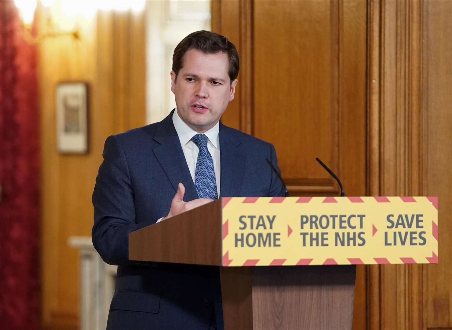 Robert Jenrick during a media briefing in Downing Street (Pippa Fowles/Downing Street)