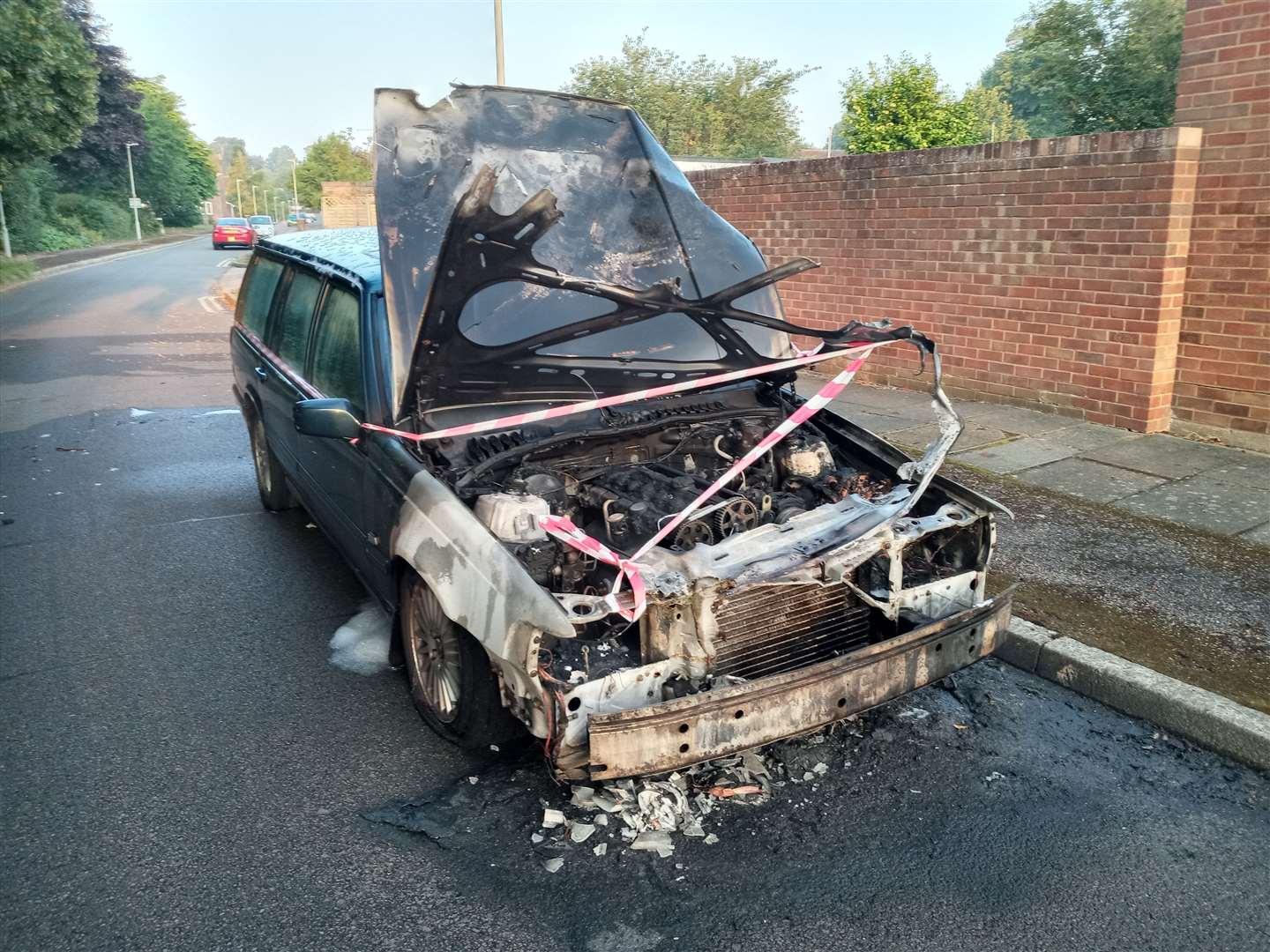 Another car destroyed by flames in Bishops Way, Canterbury