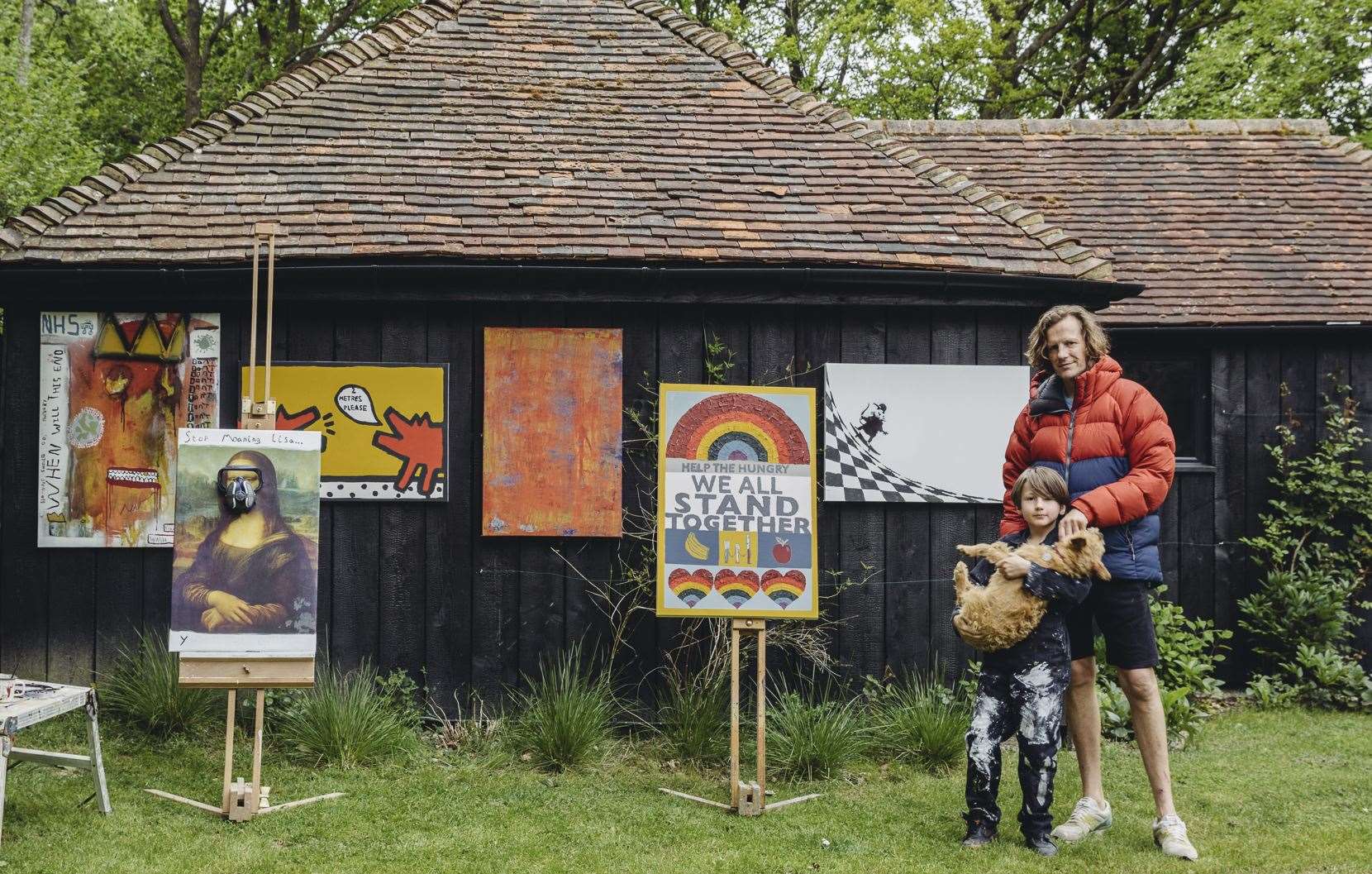 Father and son: Craig and Rollo Jensen with several of the pieces they made Picture: Tom Parker