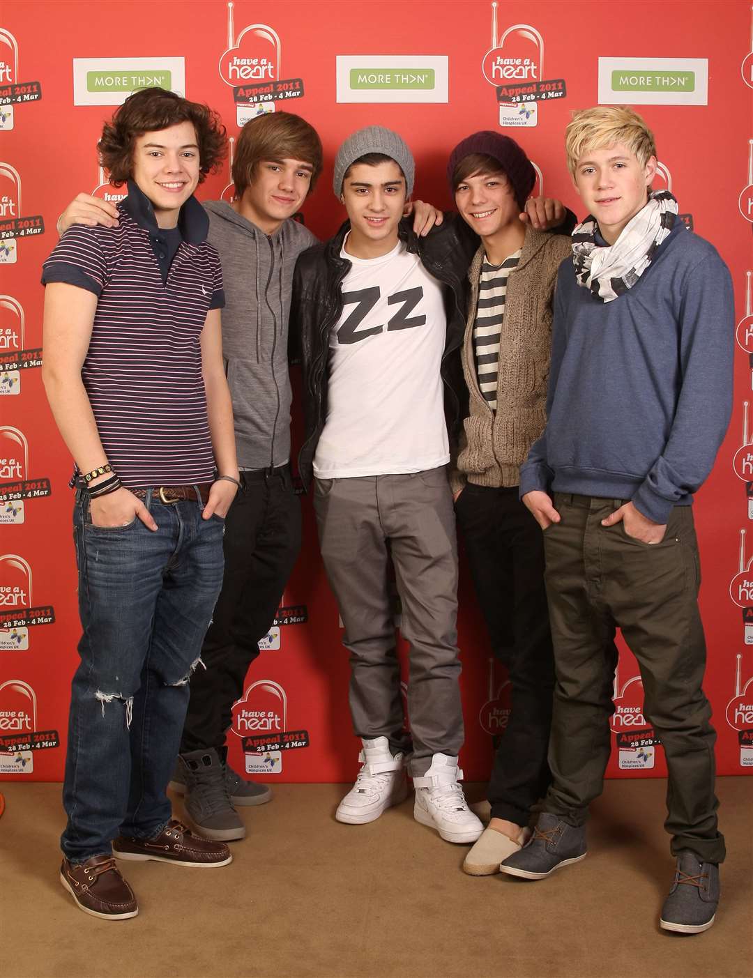 One Direction, left to right, Harry Styles, Liam Payne, Zayn Malik, Louis Tomlinson, Niall Horan in 2011 (Dominic Lipinski/PA)