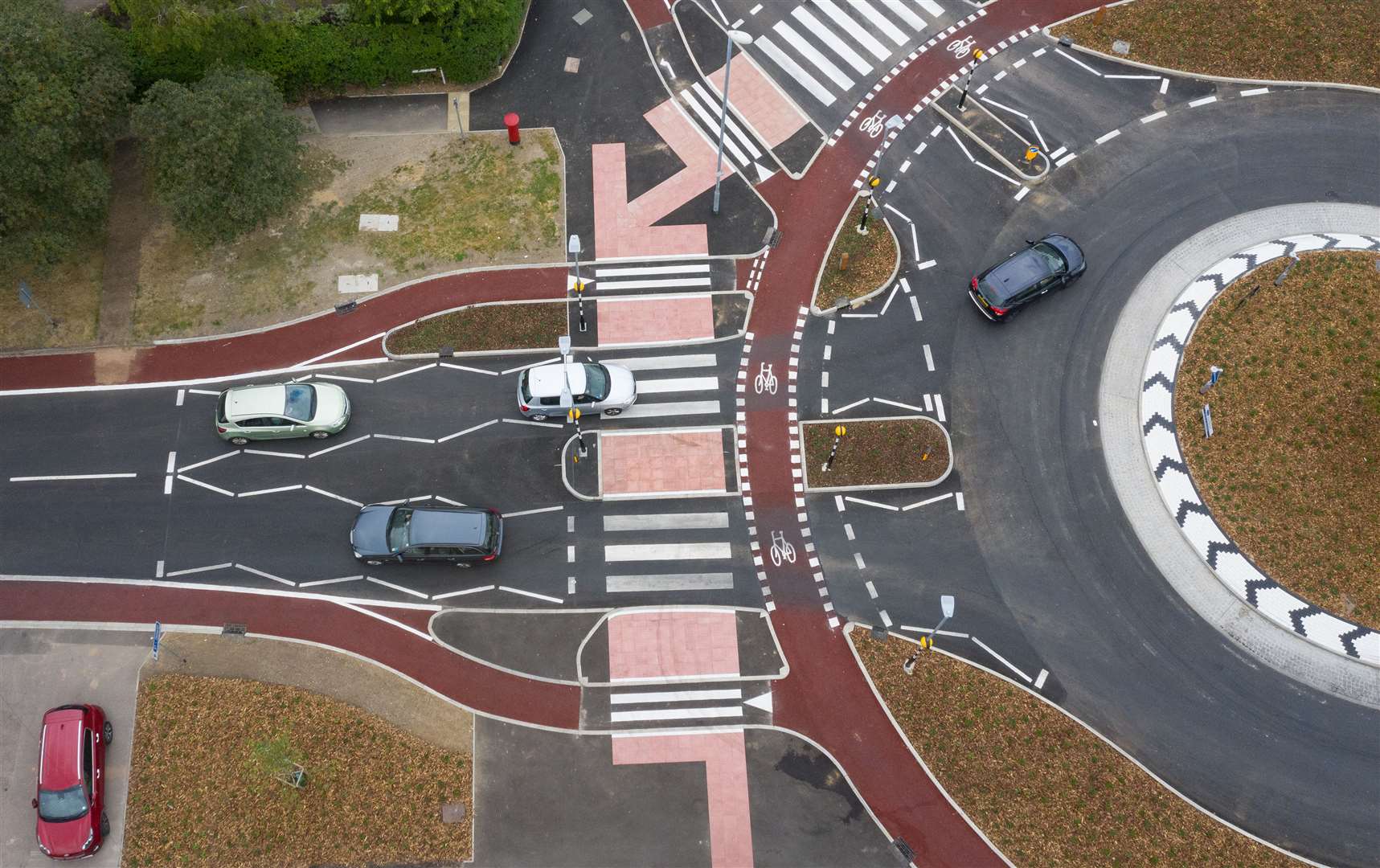 The UK’s first Dutch-style roundabout cost almost £2.3m (Joe Giddens/PA)