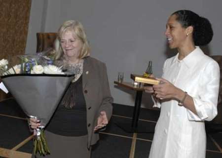 Helen Grant (right) with Ann Widdecome at Sunday's meeting. Picture: GRANT FALVEY