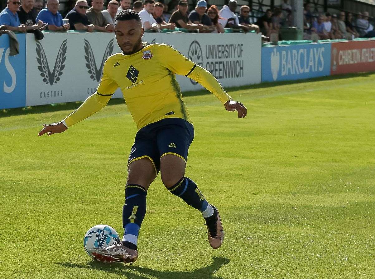 Whitstable’s Dean Grant on the ball. Picture: Les Biggs