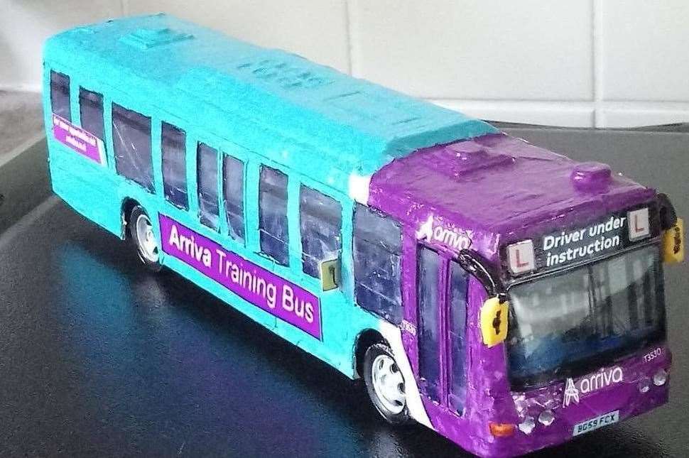 One of Mr Baillie's remote-control Arriva buses, which he hopes the firm will see and be impressed by. Picture: Garry Baillie