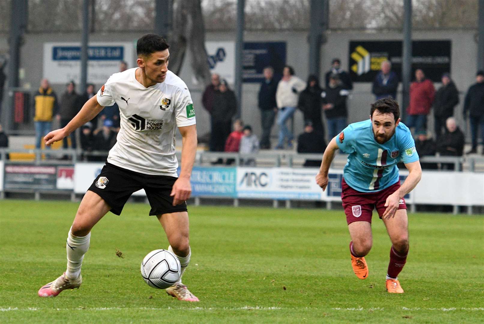 Noor Husin in action for Dartford against Weymouth last weekend in what proved to be his last game for the club. Picture: Barry Goodwin (54285198)