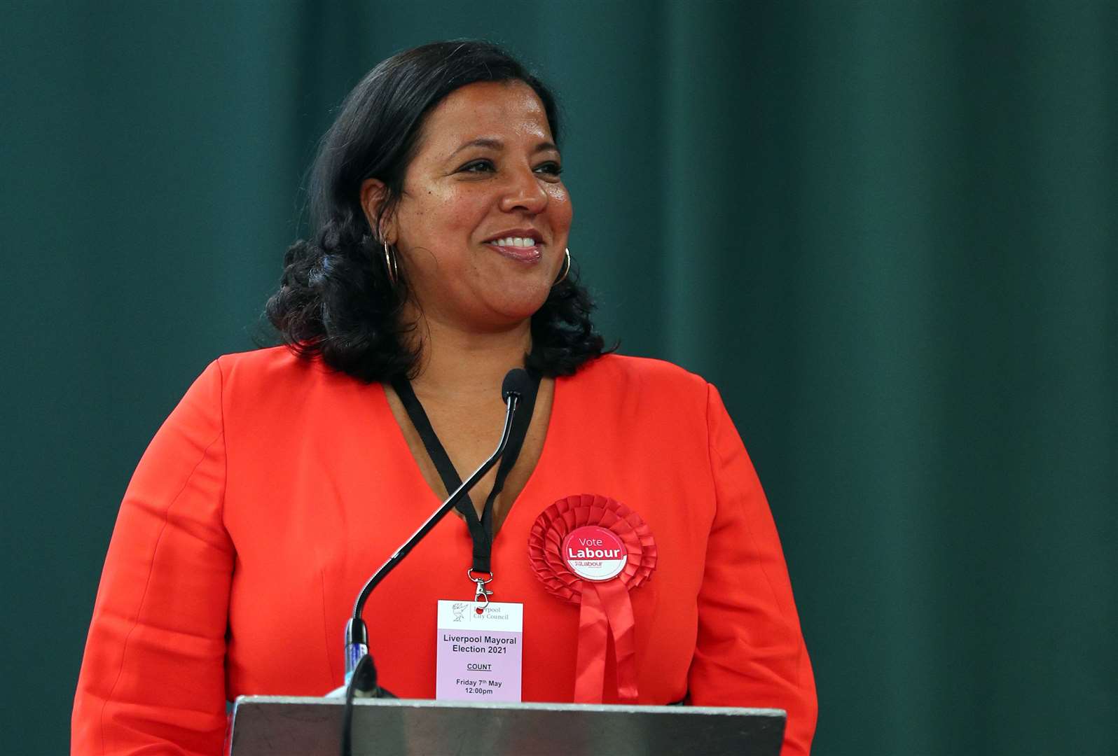 Labour’s Joanne Anderson speaks after she was declared the Mayor of Liverpool (Peter Byrne/PA)