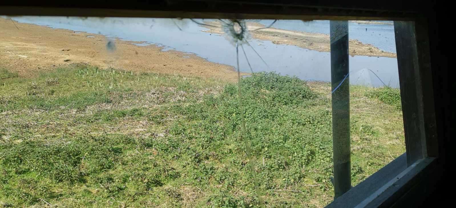 The Sevenoaks bird hide windows has been smashed