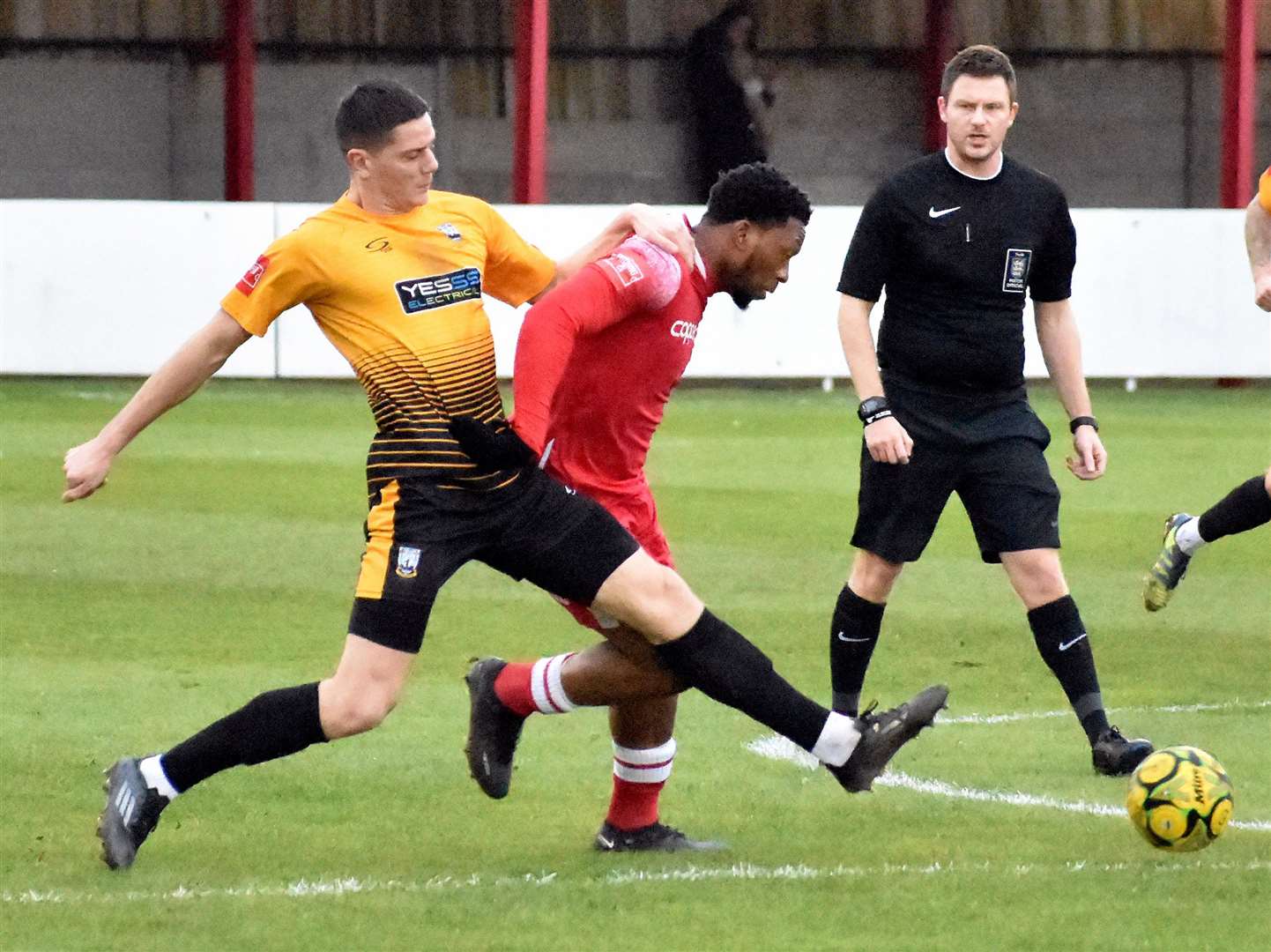 Action from Hythe’s 2-2 draw with Littlehampton. Picture: Randolph File