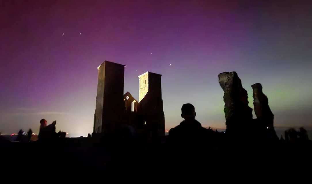 Traffic chaos was reported in Herne Bay as people went to the Reculver Towers last night to try to witness the spectacle. Picture: Georgina Howard